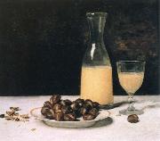 Albert Anker still life with wine and chestnuts oil painting reproduction